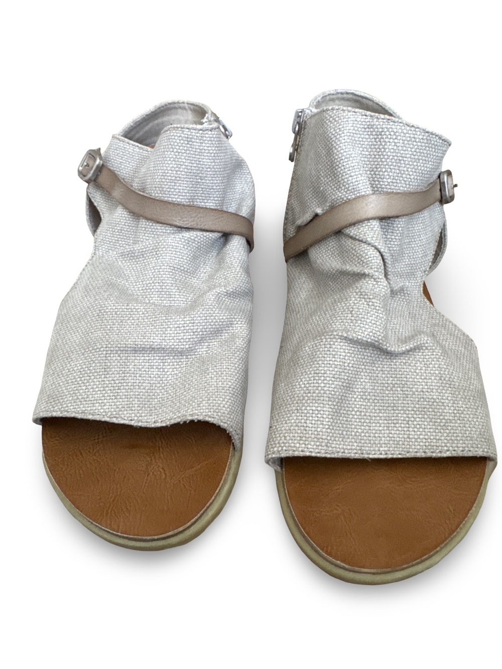 Women’s Taupe Open-Toe Ankle Sandals with Buckle Strap - Picture 10 of 11